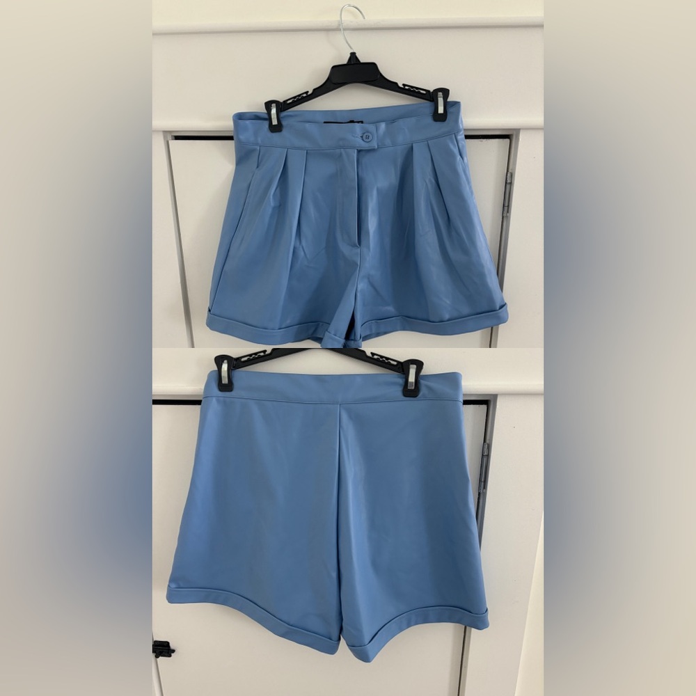 PrettyLittleThing Blue High Waist Shorts